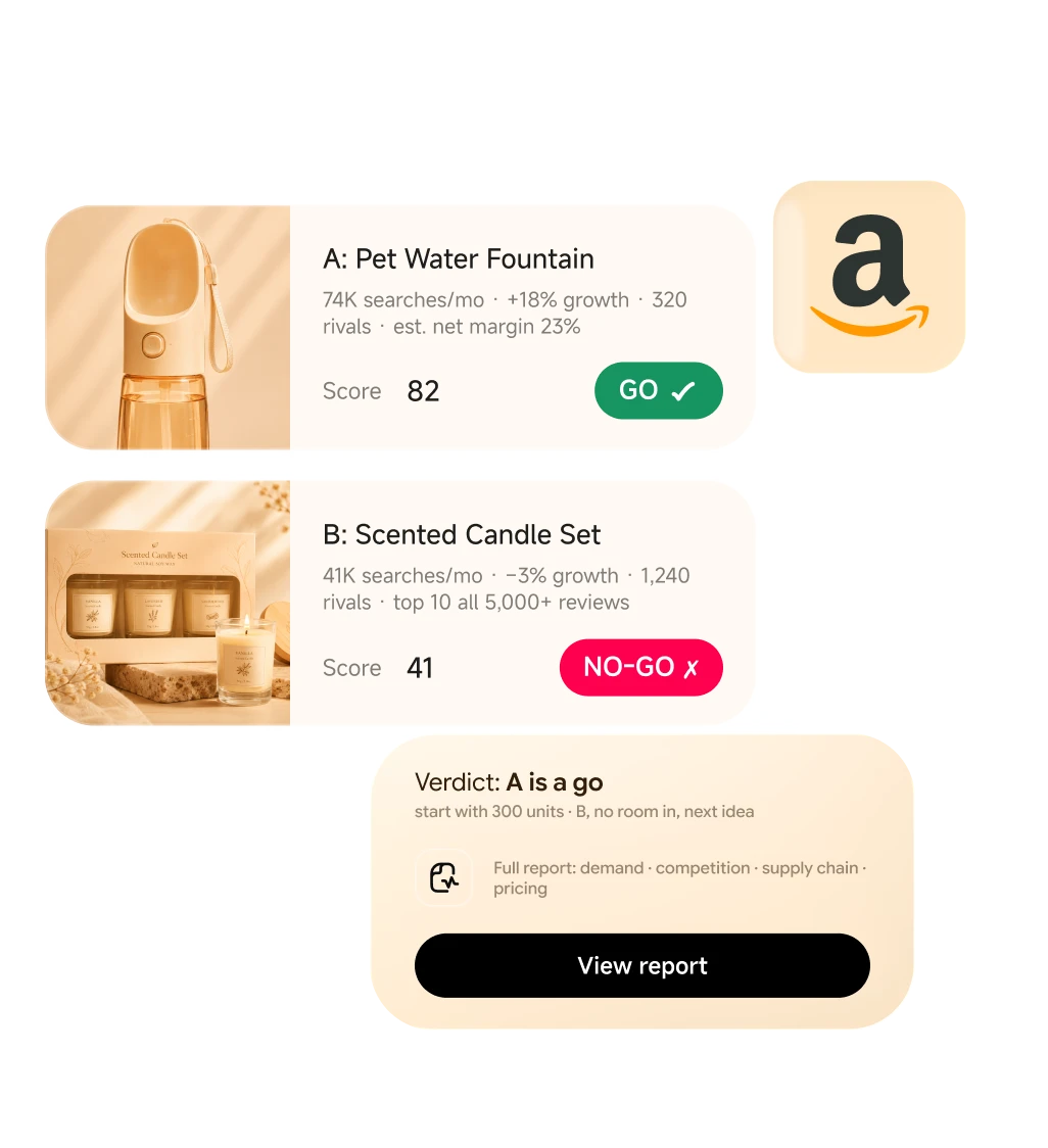 Interface StoreClaw montrant le suivi d’une boutique Amazon